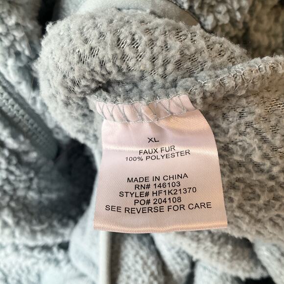 Hippie Rose Women Hoodie Size XL Light Blue Fleece Long Sleeve Pullover Half Zip - Picture 3 of 9